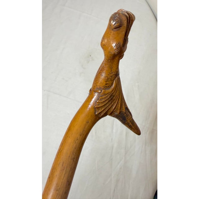 Antique 19th Century Hand Carved Folk Art Dragon Walking Stick Cane Sculpture For Sale - Image 11 of 16