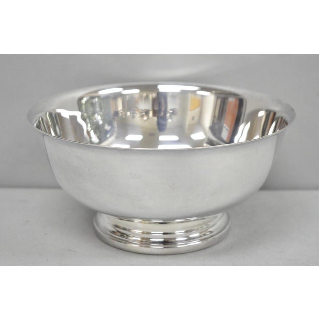 Vintage Mid Century Modern Gorham Yc781 Modern Silver Plated 9" Fruit Bowl For Sale - Image 9 of 9