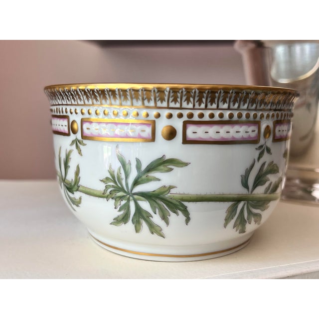 1960s Flora Danica Bowl by Royal Copenhagen // Malva Moschata L. // Exquisite Hand-Painted Fine China For Sale In Kansas City - Image 6 of 12