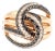 18k Solid Rose Gold Black and White Natural Diamond Ring For Sale