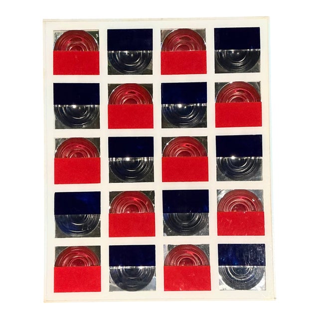 Vintage Lucite and Wood Geometric Wall Art For Sale