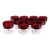 Set of 10 Vintage French Luminarc Cavalier Ruby Red Champagne Coupe & Dessert Glasses For Sale
