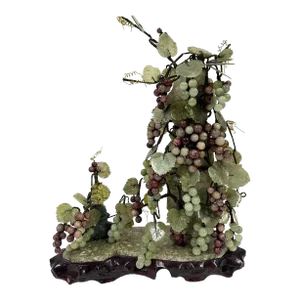 Mid-20th Century Chinese Jade Grape Vine Sculpture