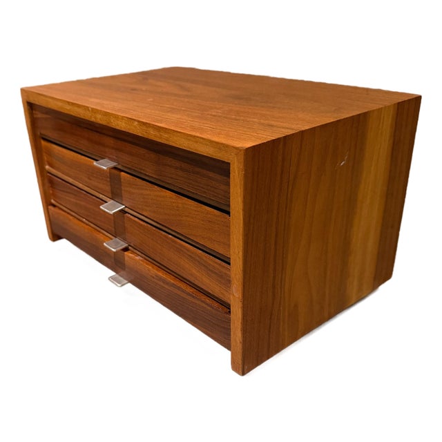 Vintage Walnut Wood Dental Crown Prosthetic Cabinet Jewelry Box For Sale