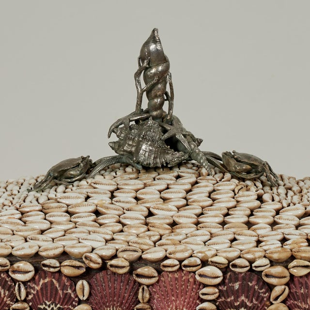 1990s Large Vintage Seashell Clad Box With Crustaceans by Maitland Smith For Sale - Image 5 of 15