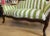 1910s Victorian Settee Reupholstered in Green and White Italian Sunbrella For Sale - Image 4 of 6