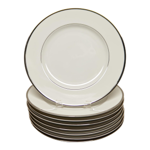 Franconia-Krautheim & Adelburg Silver Crown Porcelain Dinner Plates Set of 8