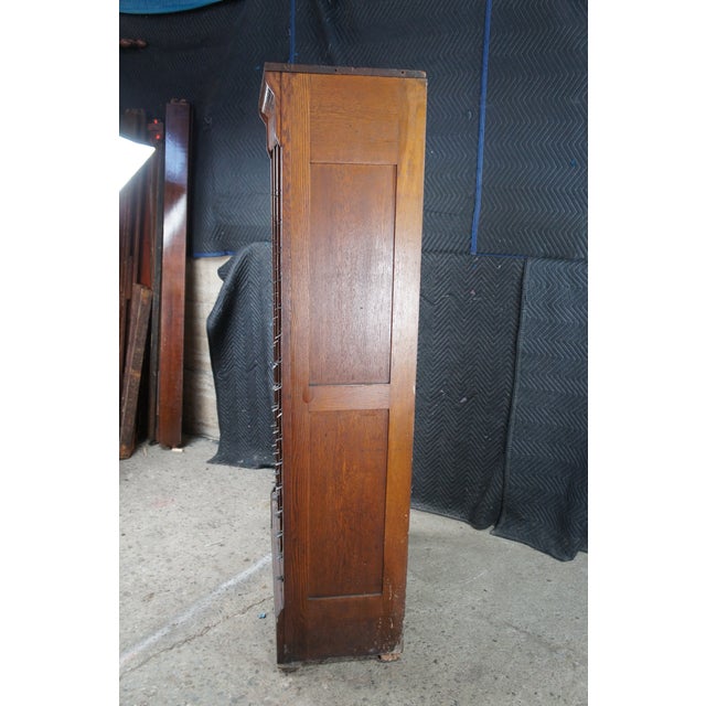 Antique Ohmers Sons 48 Drawer Oak Industrial Apothecary Amberg Filing Cabinet For Sale - Image 9 of 14