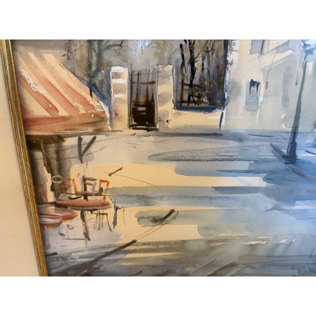 Lucien Delarue "Sacre Coeur" Montmartre Signed Original Watercolor, Framed For Sale In Panama City, FL - Image 6 of 7