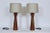 Pair California Modern Raymond Pfennig for Zina Lamp Company walnut bedside table lamps, 1960s. Featuring a sculpted...