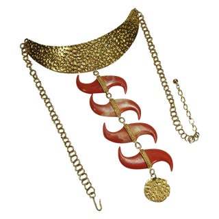 70s Kenneth Lane KJL Runway Nomadic Style Necklace For Sale