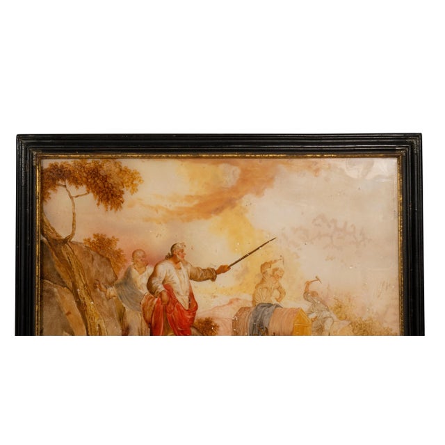 Traditional European Reverse Paintings on Glass - a Pair For Sale - Image 3 of 12