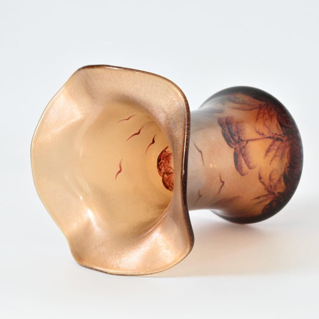 Beige Hand-Painted Iridized Glass Vase from Poschinger, 1930s For Sale - Image 8 of 9