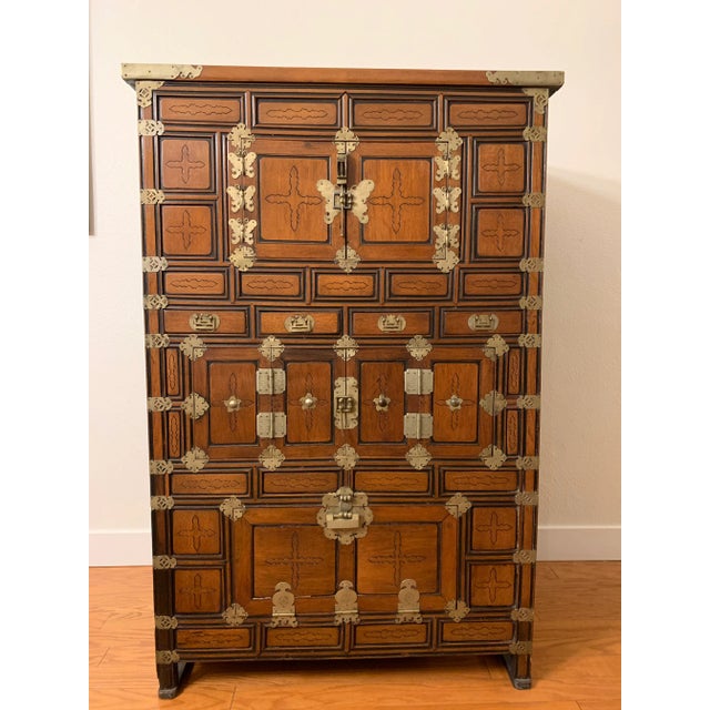 Chinoiserie Cabinet With Brass Hardware For Sale - Image 13 of 13