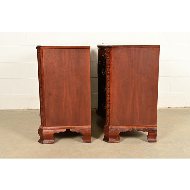 Baker Furniture Historic Charleston Chippendale Carved Mahogany Serpentine Front Dresser Chests, Pair For Sale - Image 12 of 14