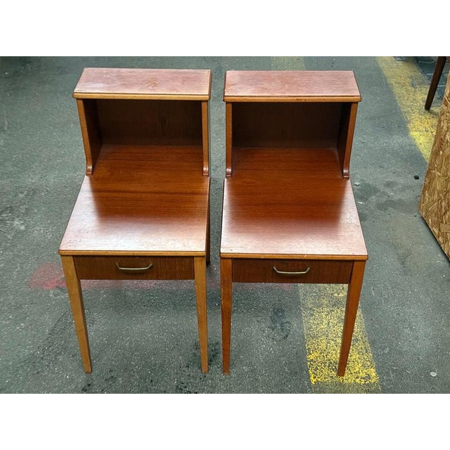 Scandinavian Teak Nightstands with Double Top, 1965, Set of 2 For Sale - Image 11 of 13