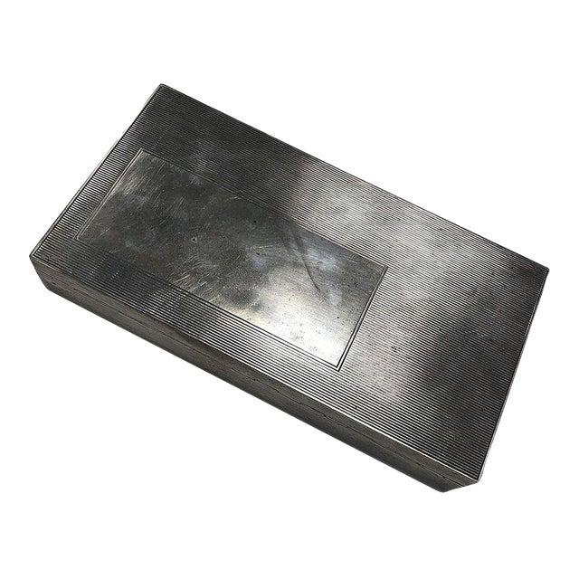 1920s German Art Deco Sterling Silver & Mahogany Cigar Box by Dunhill For Sale