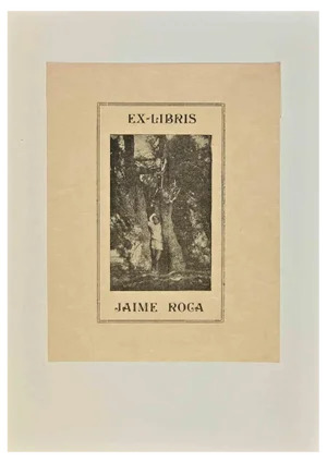 Ex Libris Jaime Roca, Woodcut, Mid 20th Century