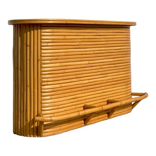 Vintage Costal Bent Rattan Dry Bar For Sale