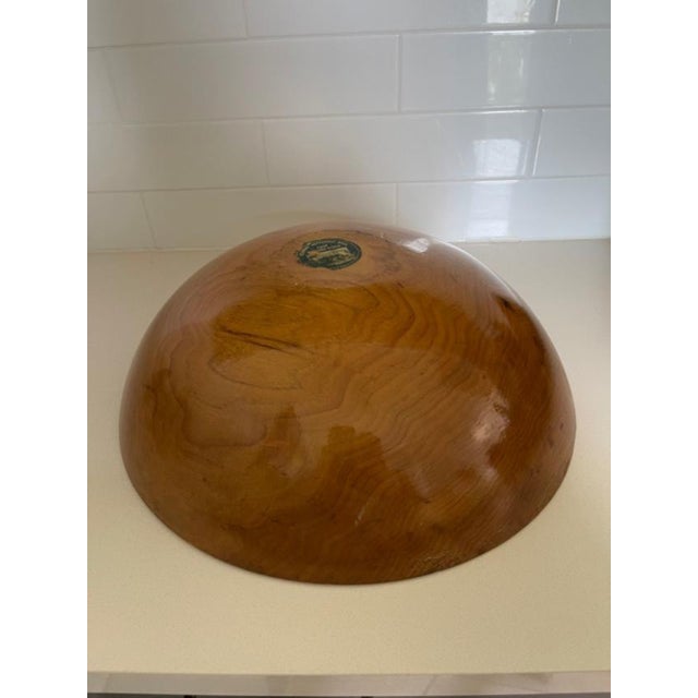 Farmhouse Great Big Vintage Wooden Bowl, Made in Vermont For Sale - Image 3 of 8