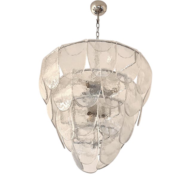 Modern Clear Petals Murano Style Glass Chandelier by Simoeng For Sale