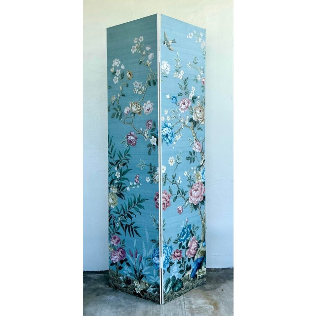 Vintage Regency Wallpaper Panel Room Divider For Sale - Image 11 of 12