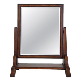 Antique English Inlaid Mahogany Dressing Mirror, 1890s For Sale