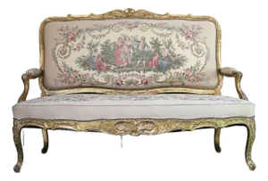 19th Century Upholstered Sofa With Musical Motifs, France