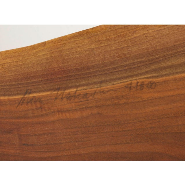 2000 - 2009 Mira Nakashima Conoid Slab Cocktail Table in Black Walnut and Rosewood, Signed For Sale - Image 5 of 14