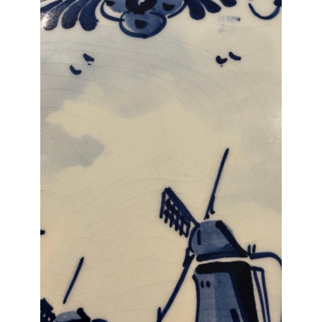 Vintage Delft Blue Holland Hand-Painted Windmill Lidded Trinket Box For Sale - Image 10 of 12