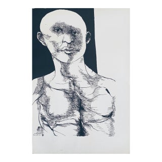 Leonard BaskinLeonard Baskin Plate Signed Illustration Print American Modernist Lithograph For Sale