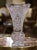 Late 20th Century Mid-Century Clear Cut Crystal Trumpet Vase With Geometric and Vine Motifs For Sale - Image 5 of 8