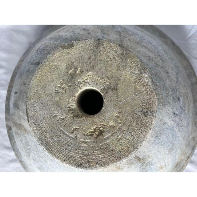 Stone Gray Italian Natural Colored Stone Sink W/ Bluish Gray Detailing For Sale - Image 8 of 9