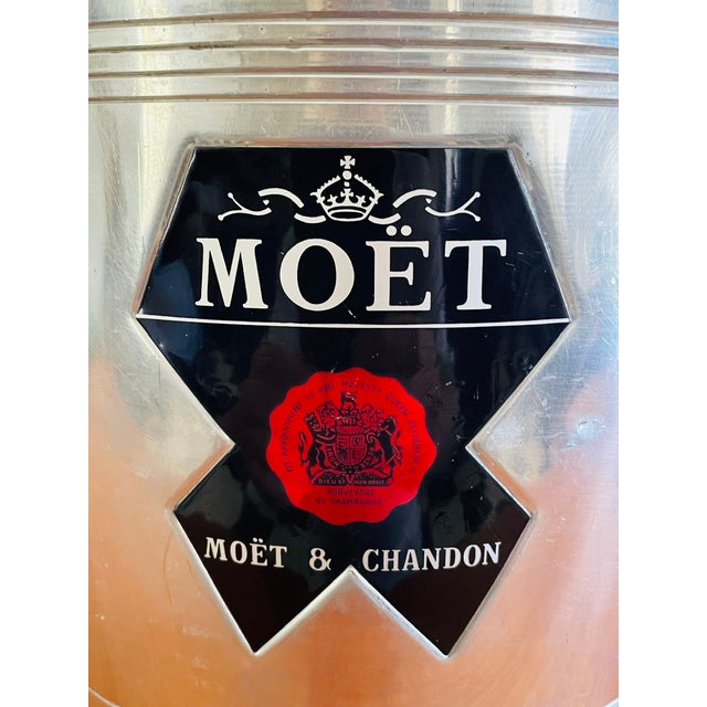 Vintage Silvered Metal Moet & Chandon Champagne Bucket by Argit, 1950s For Sale - Image 4 of 18
