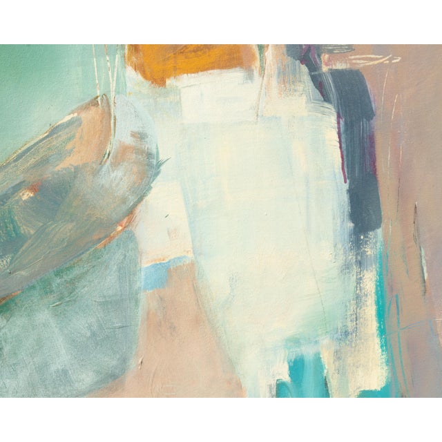 1990s Large 5' X 6' Vintage Abstract Painting by E. Hyman For Sale - Image 5 of 9