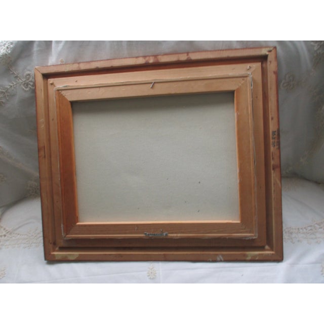 Vintage Sunset Seascape on Canvas of Fishing Village With Boats & Seagulls, Framed For Sale - Image 9 of 9