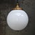 Opaline glass globe with Brass 2 meter black cotton flex Brass top and bottom E27 / E26 Up to 250V (Europe/UK...