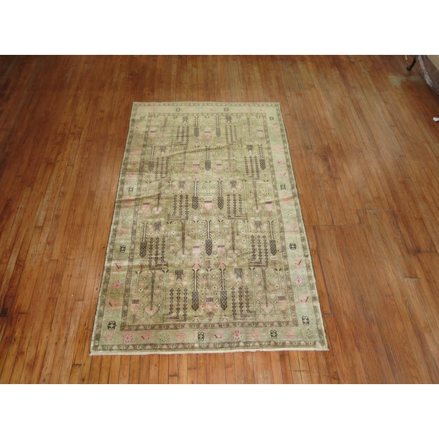 Brown Vintage Tree of Life Feminine Malayer Rug - 4'11" x 8'7" For Sale - Image 8 of 8