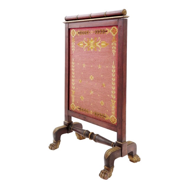 Antique French Empire Style Firescreen, 1800s For Sale