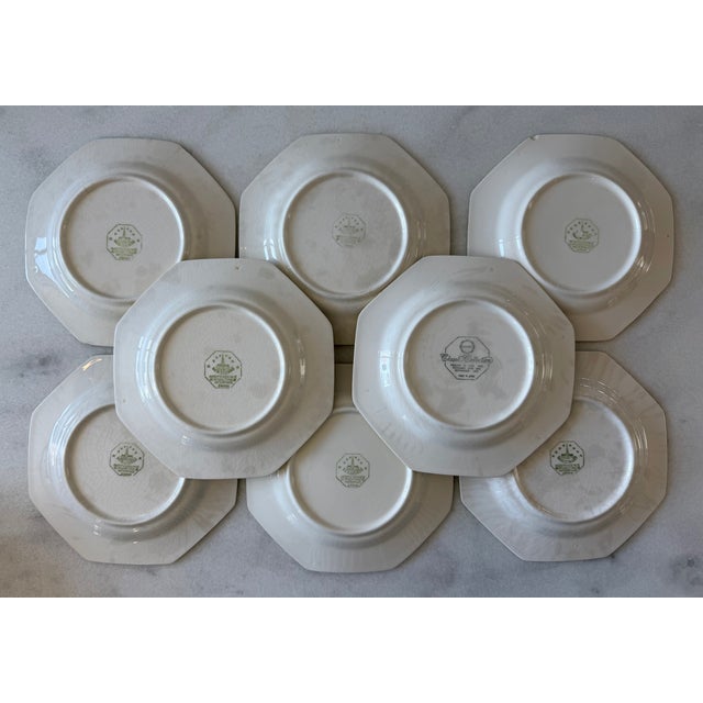 Set of 8 Octagon Daffodil All Yellow Independence Ironstone Small Plates by Interspace For Sale - Image 9 of 14