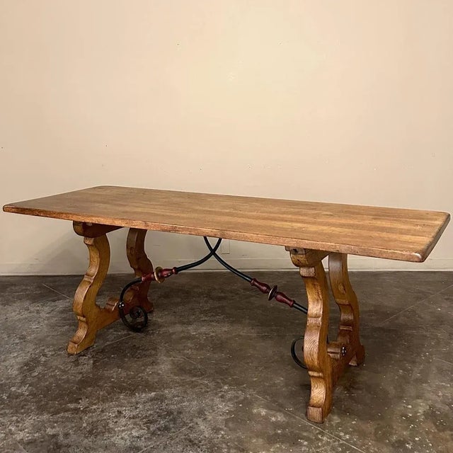 Spanish Antique Spanish Oak Dining Table For Sale - Image 3 of 12