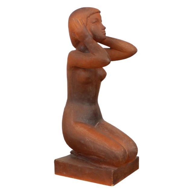 Mid-Century Sculpture of Nude Sitting Women by Jitka Forejtová, 1960s For Sale