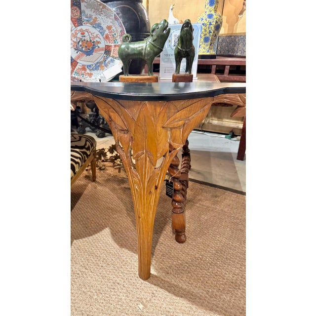 Wood Pair Carved Wood Consoles in the Style of Serge Roche For Sale - Image 7 of 9