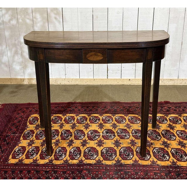 English Mahogany Half-Moon Console Table, 19th Century For Sale - Image 15 of 15