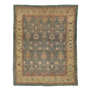 Modern One of the Kind Bakshaish Handmade Floral Wool Rug in Blue