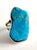 Metal * Organic Genuine Arizona Blue Turquoise Statement Ring in Sterling Silver, Vintage Estate, Size 7 For Sale - Image 7 of 11
