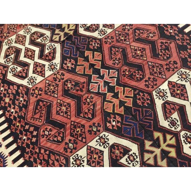 Red Oversized Vintage Turkish Kilim Rug - 75" X 154" For Sale - Image 8 of 11