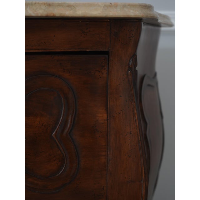 Wood Italian 3 Drawer Continental Walnut Finish Commode For Sale - Image 7 of 18
