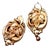Gold Earrings with Vine Leaf Reliefs and Pendant, Set of 2 For Sale