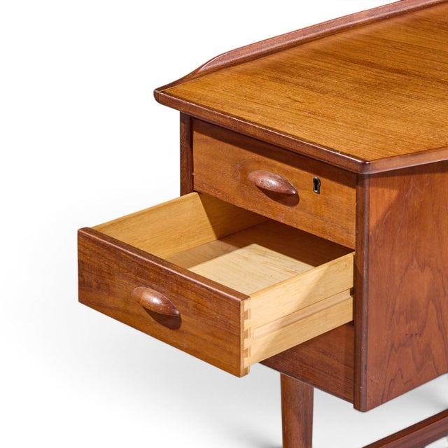 Peter Løvig Nielsen Mid Century Danish Teak Boomerang Desk For Sale - Image 9 of 10